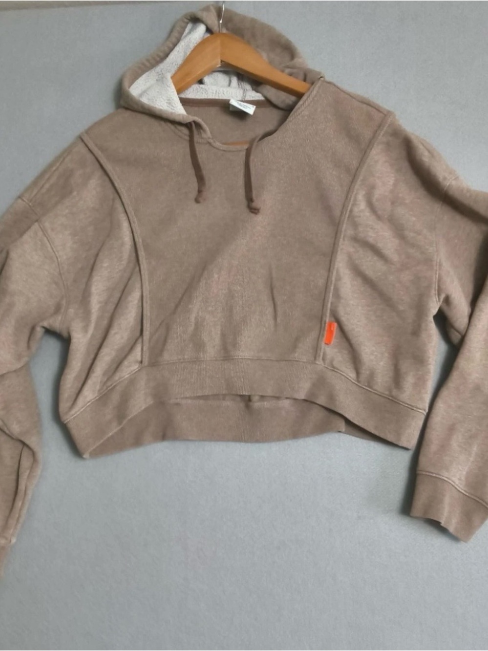 Nike Women's Cropped Hoodie Sweatshirt - Beige/Tan - Picture 4 of 4